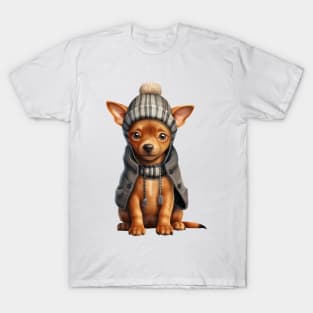 Winter Miniature Pinscher Dog T-Shirt